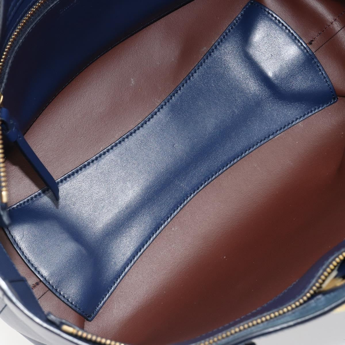 Chloe C Zipped Leather Blue Leather Tote Bag Bag (Pre-Owned)