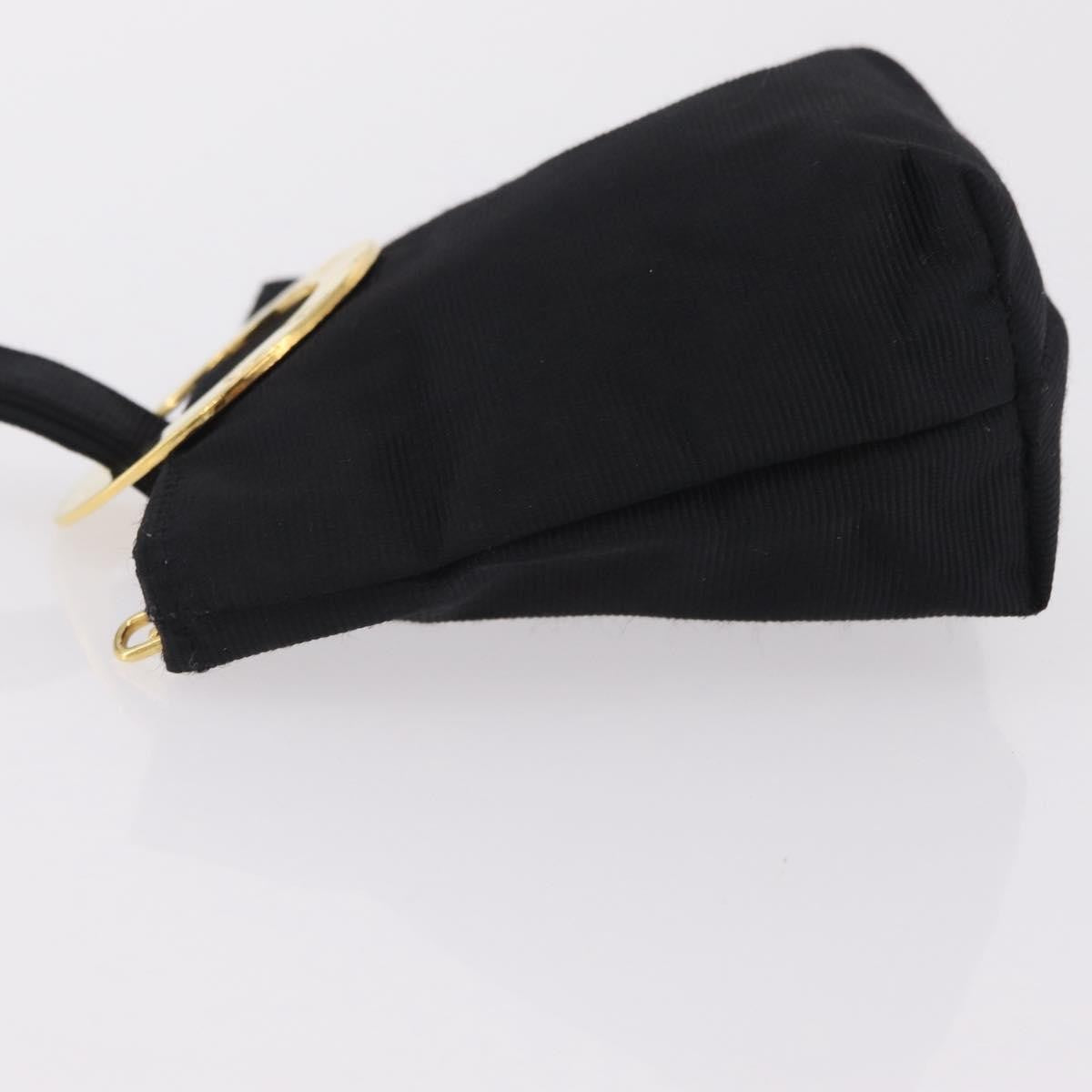 Celine Circle Logo Pouch Canvas Black Canvas Clutche & Pouche Bag (Pre-Owned)