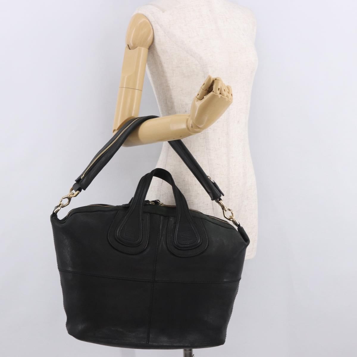 Givenchy Nightingale Satchel Leather Black Leather Handbag (Pre-Owned)