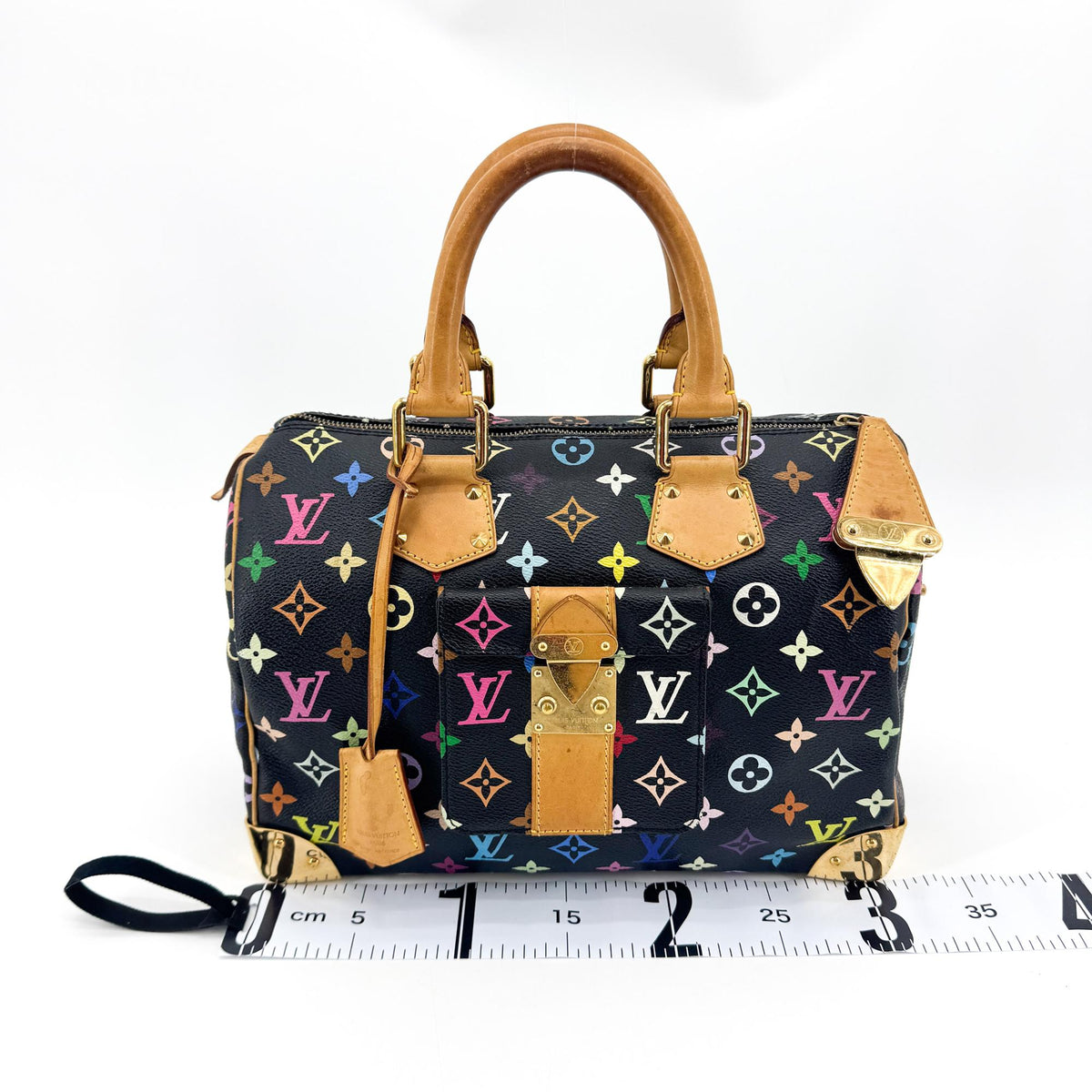 Louis Vuitton Speedy Monogram Multicolor Black Canvas Handbag (Pre-Owned)