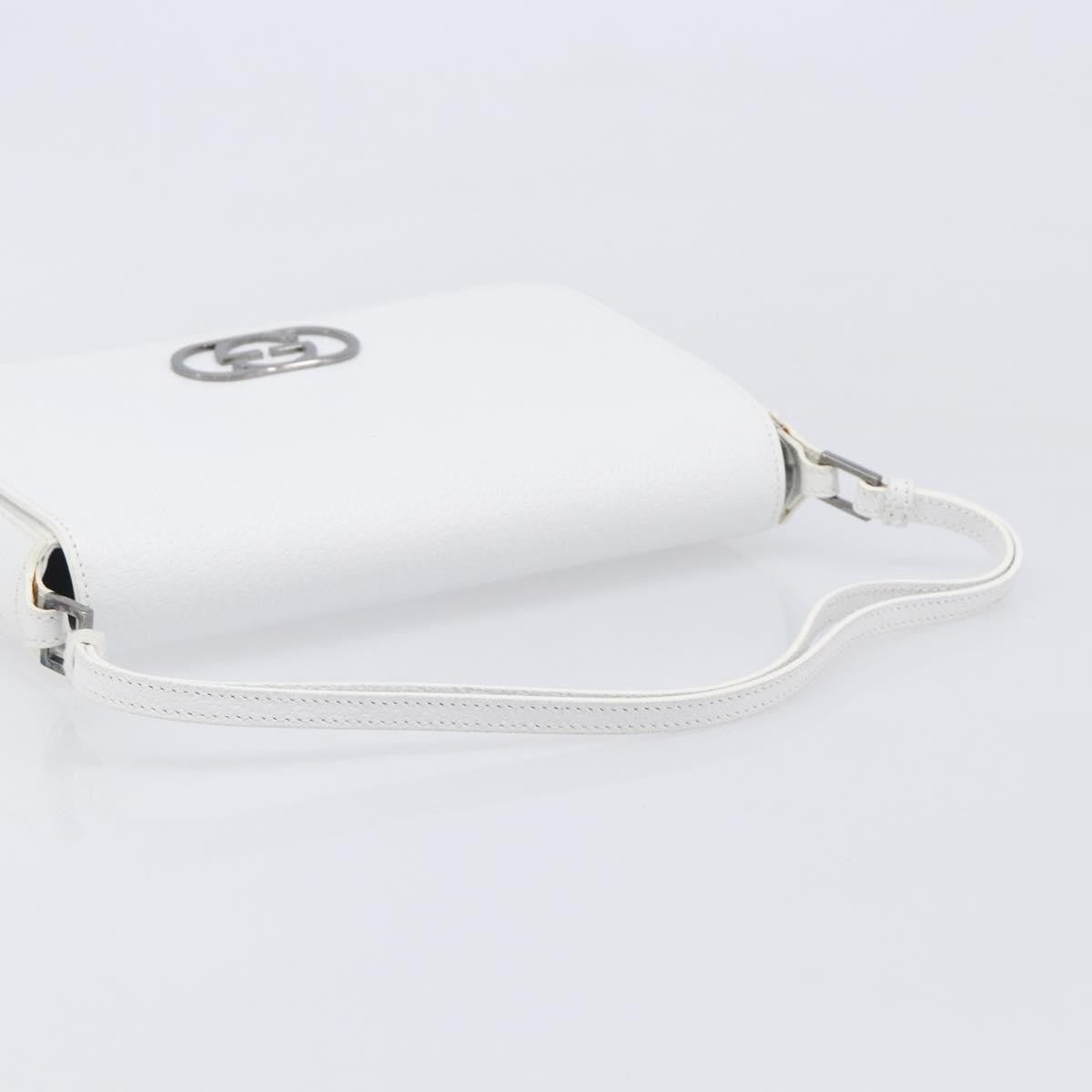 Gucci Shoulder Leather White Leather Shoulder Bag Bag (Pre-Owned)