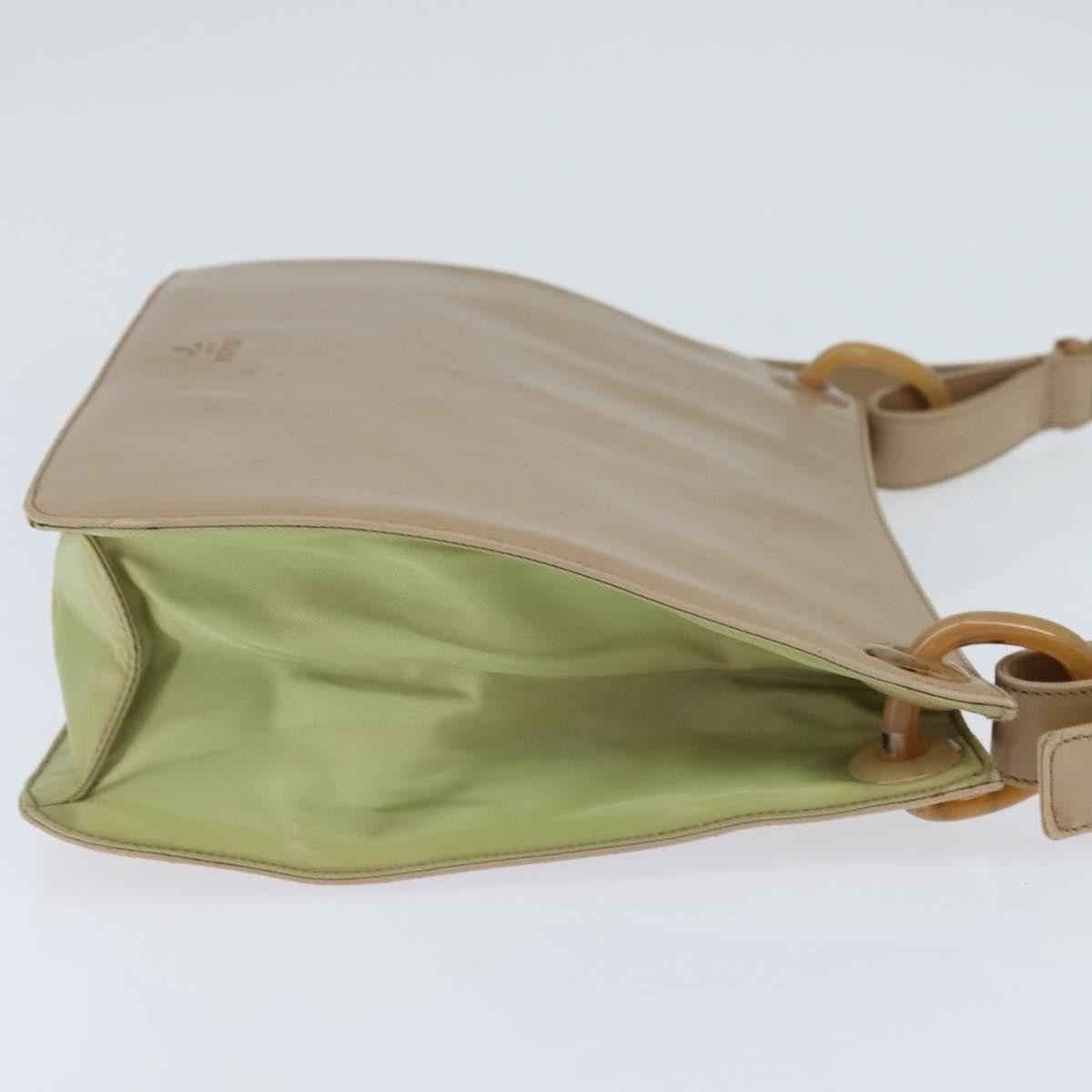 Prada Vintage Leather Beige Leather Shoulder Bag Bag (Pre-Owned)