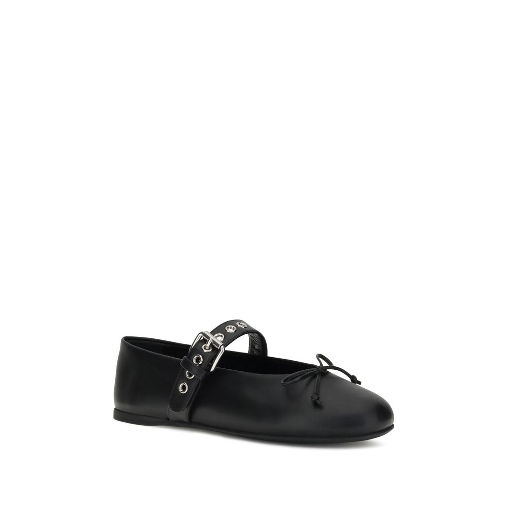 Miu Miu Leather Ballerinas ミュウミュウ レザー バレリーナ Miu Miu Leather Ballerinas - ShopStyle Ballet Flats