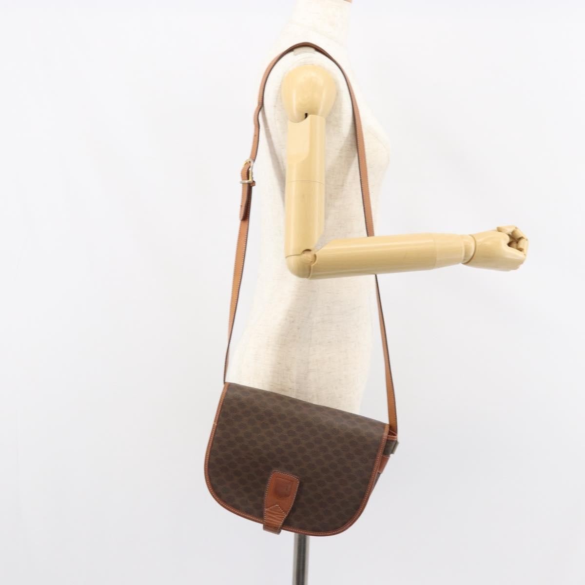 Celine Macadam Shoulder Pvc Leather Brown Pvc Crossbody Bag Bag (Pre-Owned)
