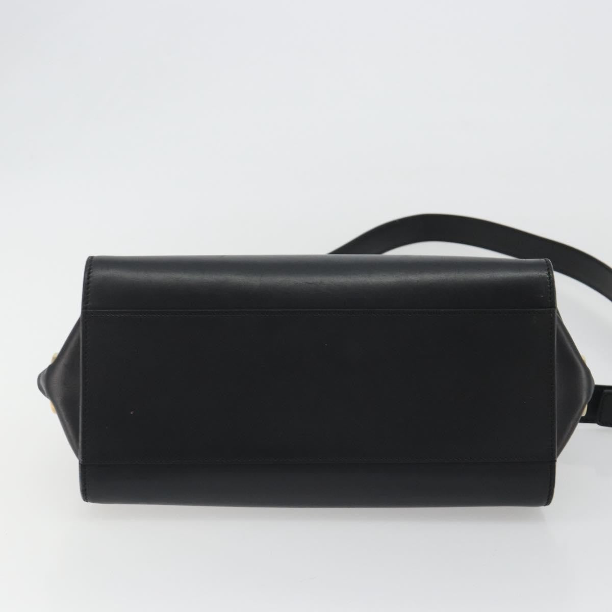 Salvatore Ferragamo Sofia Satchel Smooth Leather Black Leather Handbag (Pre-Owned)