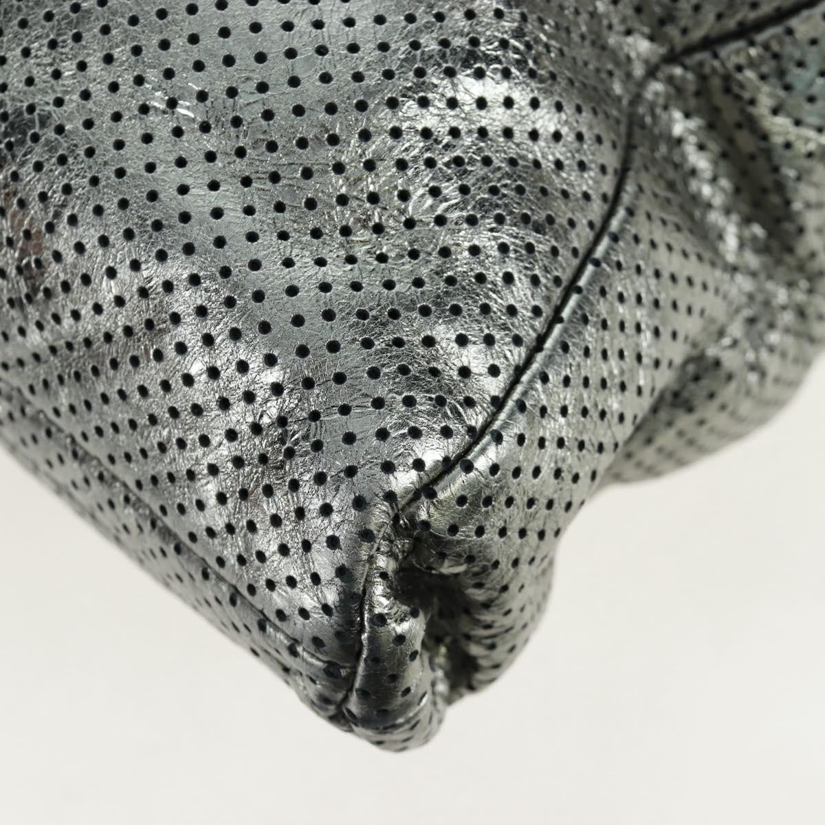 Chanel Drill Perforated Leather Silver Leather Tote Bag Bag (Pre-Owned)