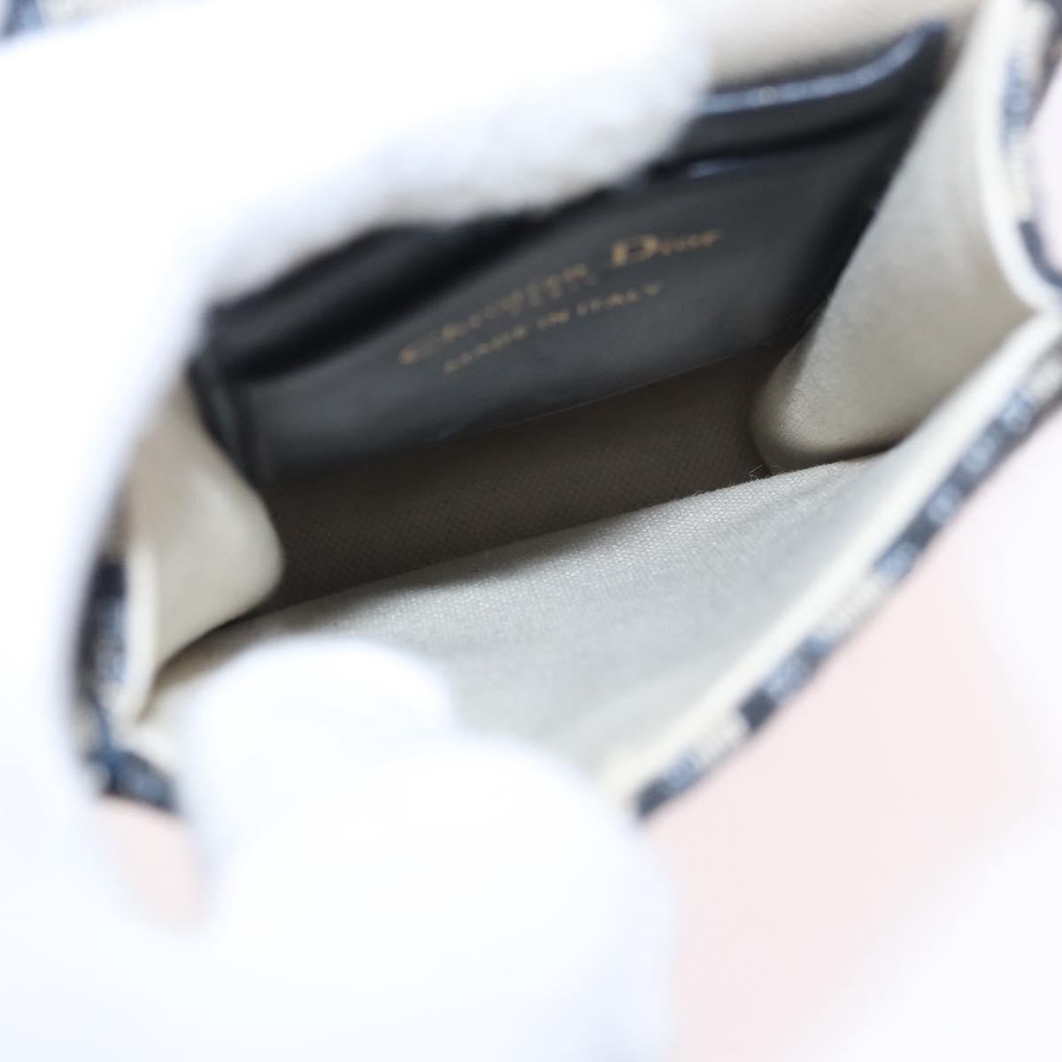 Christian Dior Vertical Saddle Chain Oblique Canvas Navy Canvas Clutche & Pouche Bag (Pre-Owned)
