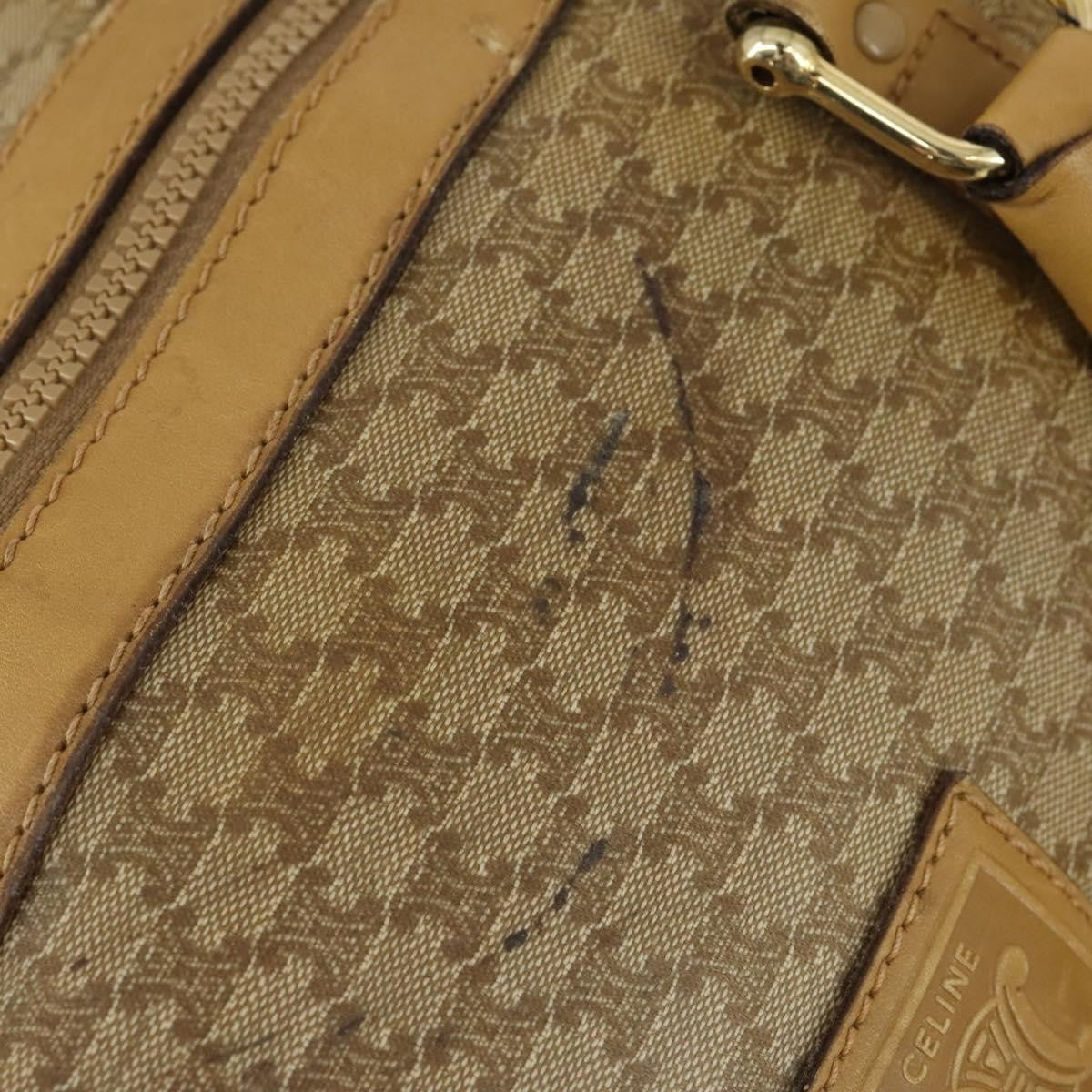Celine Travel Duffle Triomphe Coated Canvas Beige Canvas Travel Bag Bag (Pre-Owned)