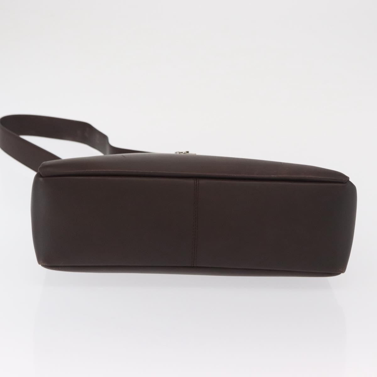 Salvatore Ferragamo Gancini Leather Brown Leather Shoulder Bag Bag (Pre-Owned)