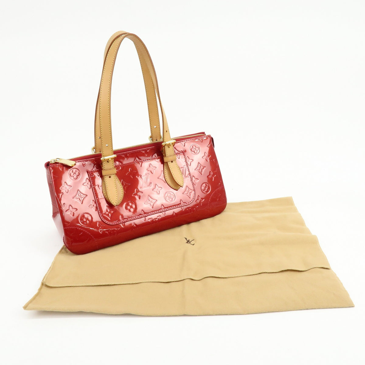Louis Vuitton Rosewood Avenue Monogram Vernis Red Patent_Leather Handbag (Pre-Owned)