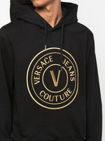 Versace Jeans Chic Black Hooded Men's Sweatshirt