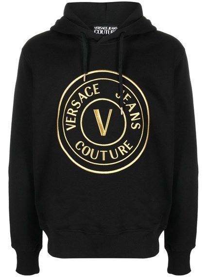 Versace Jeans Chic Black Hooded Men's Sweatshirt