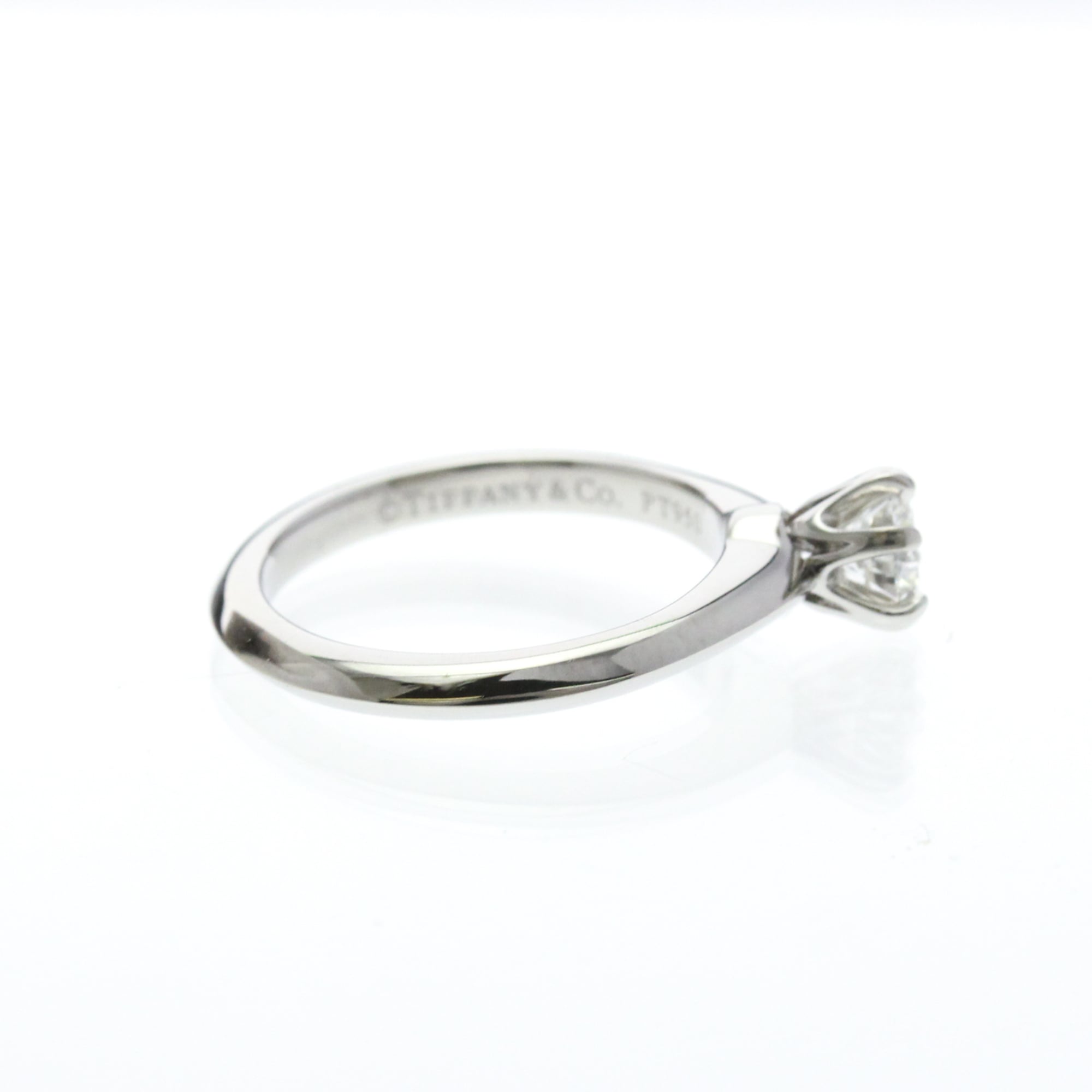 Tiffany & Co. Tiffany Setting Solitaire Platinum With Rbc Diamond Silver Platinum Ring Jewelry (Pre-Owned)