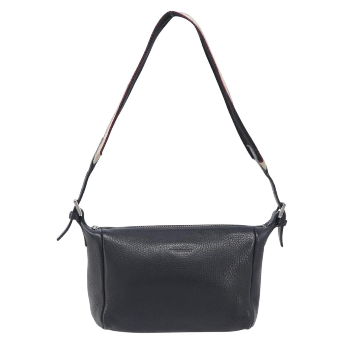 Burberry Shoulder Leather Black Leather Shoulder Bag Bag (Pre-Owned)
