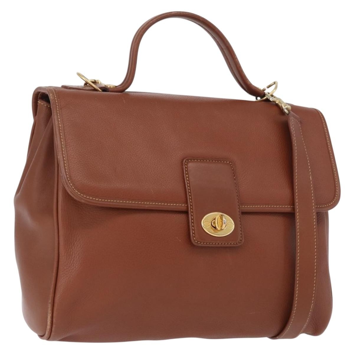 Gucci Vintage Leather Brown Leather Handbag (Pre-Owned)