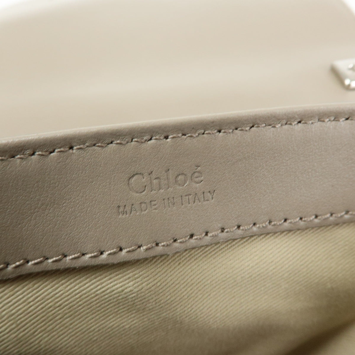 Chloe C Shoulder Bag Leather Gray Leather Shoulder Bag Bag (Pre-Owned)