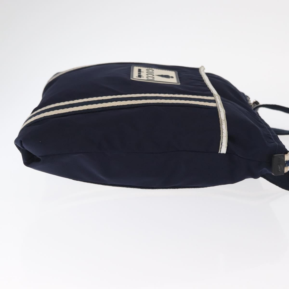 Gucci Vintage Gg Coated Canvas Navy Nylon Shoulder Bag Bag (Pre-Owned)