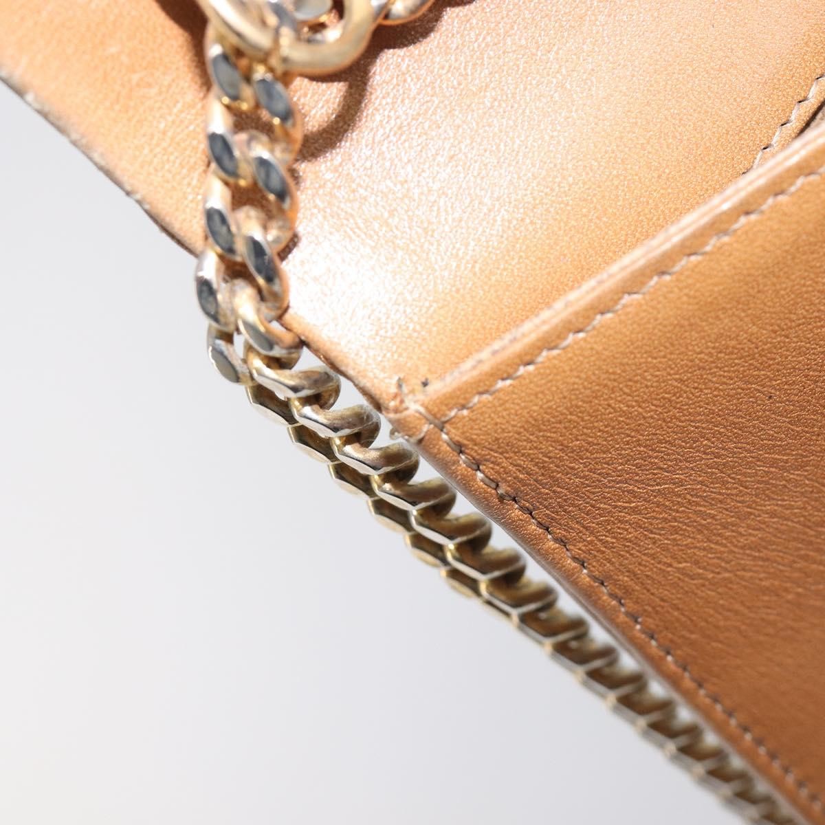 Christian Dior Vintage Cd Chain Flap Leather Beige Leather Shoulder Bag Bag (Pre-Owned)