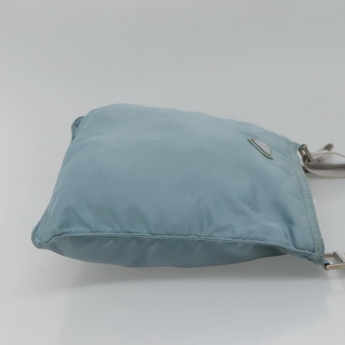 Prada Flat Messenger Tessuto Blue Nylon Shoulder Bag Bag (Pre-Owned)
