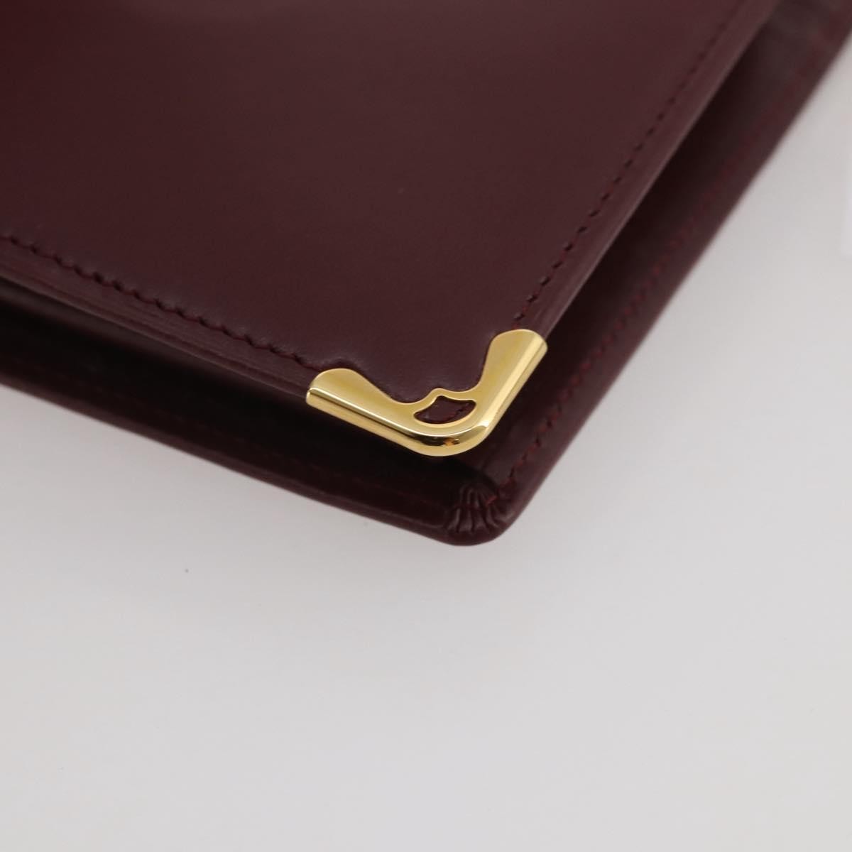 Cartier Coin Purse Must De Cartier Leather Burgundy Leather Wallets Accessory (Pre-Owned)