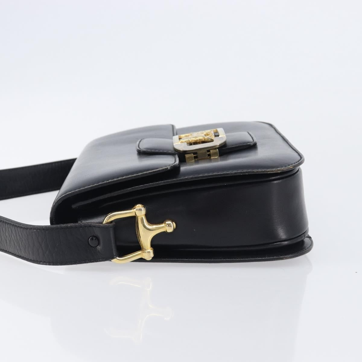 Celine Horse Carriage Leather Black Leather Shoulder Bag Bag (Pre-Owned)