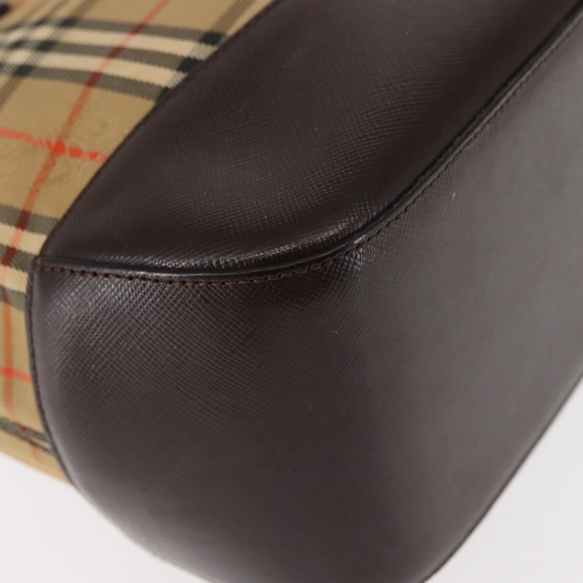 Burberry Nova Check Tote Canvas And Leather Beige Canvas Handbag (Pre-Owned)