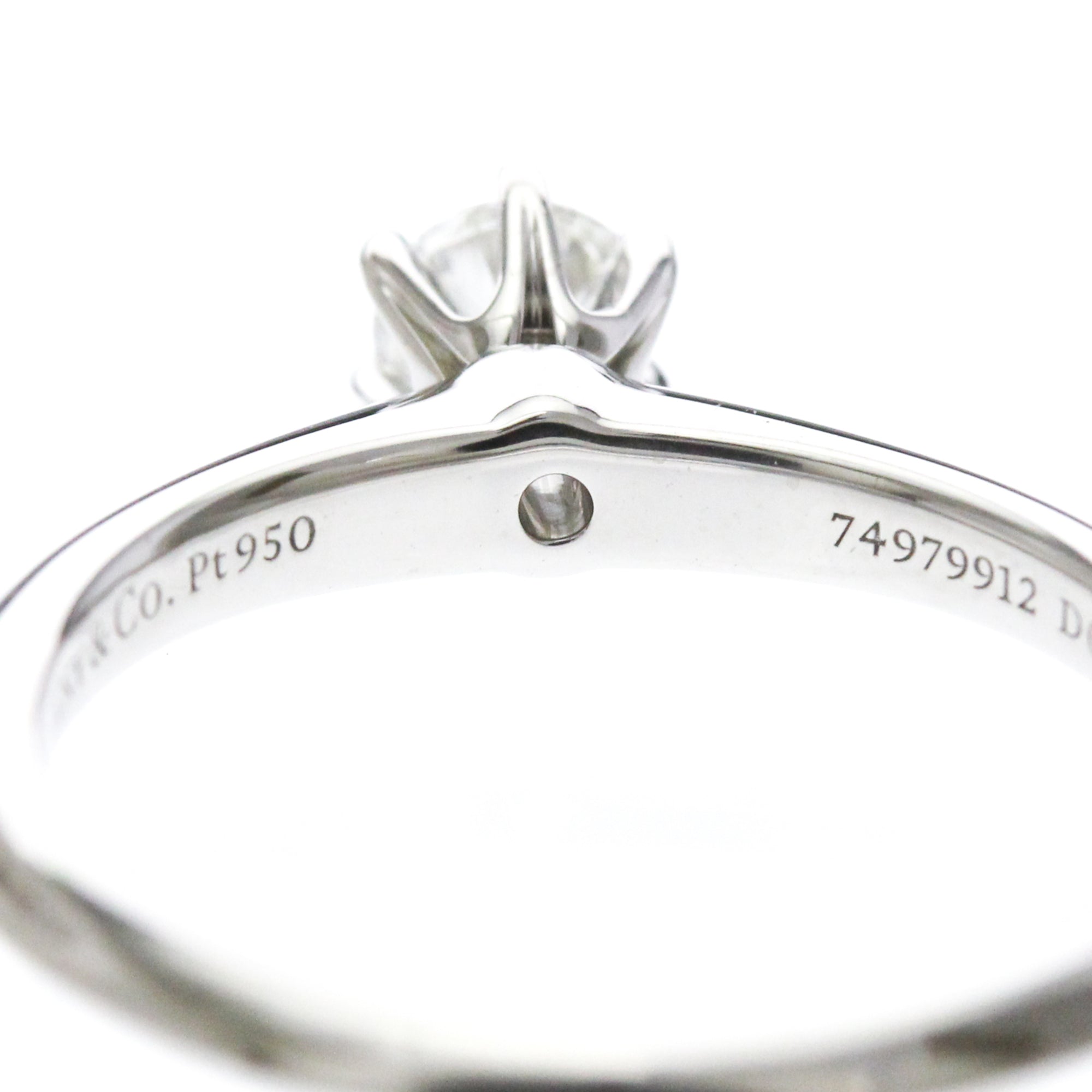 Tiffany & Co. Tiffany Setting Solitaire Platinum With Rbc Diamond H/Vs1 Clear Platinum Ring Jewelry (Pre-Owned)