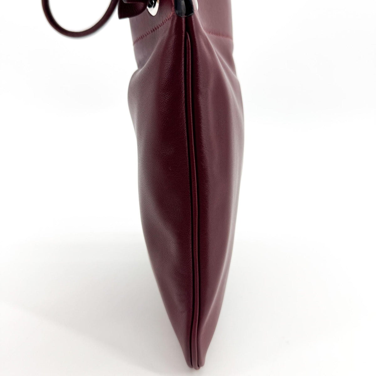 Hermes Aline Milo Lambskin And Swift Burgundy Leather Handbag (Pre-Owned)
