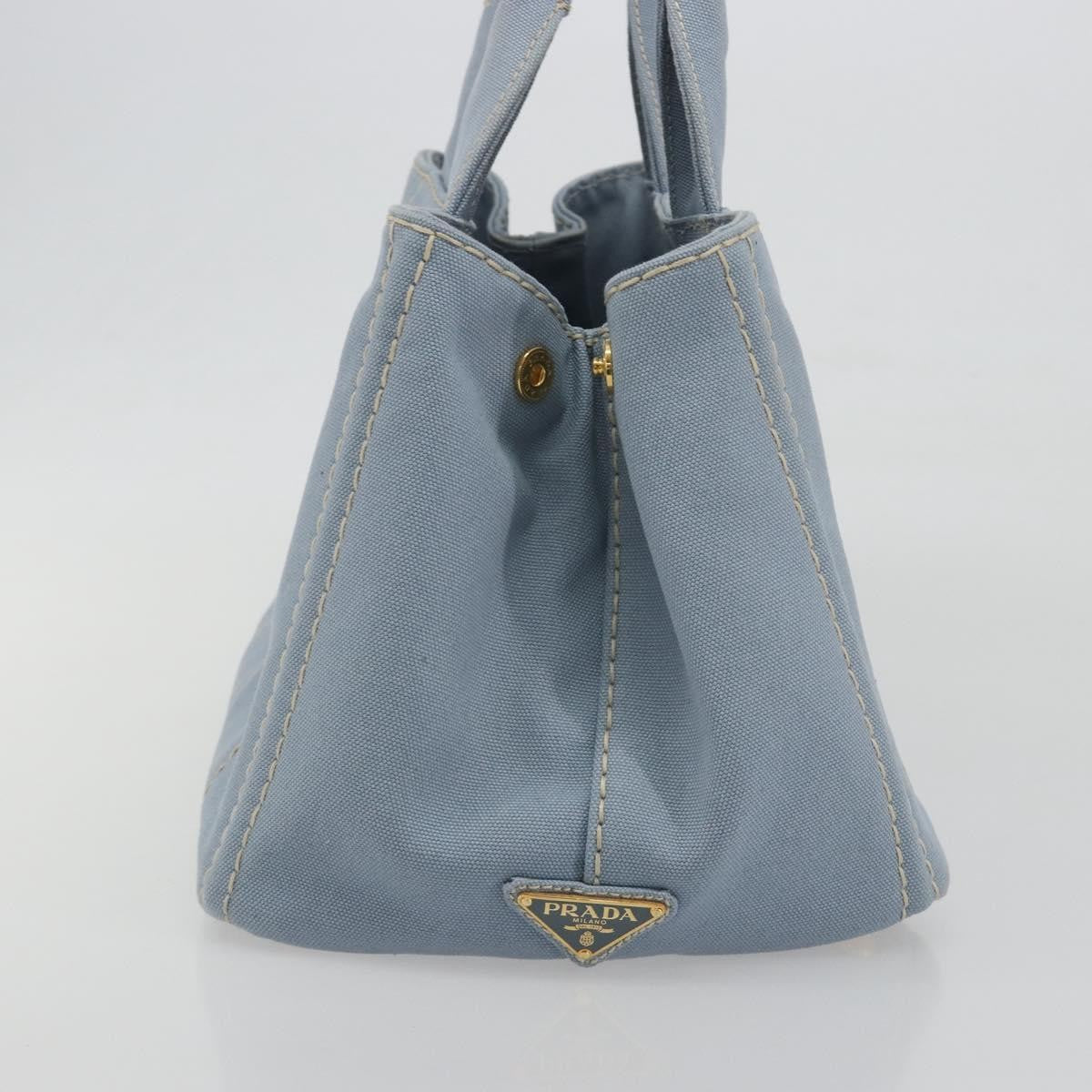 Prada Canapa Canvas Blue Canvas Tote Bag Bag (Pre-Owned)