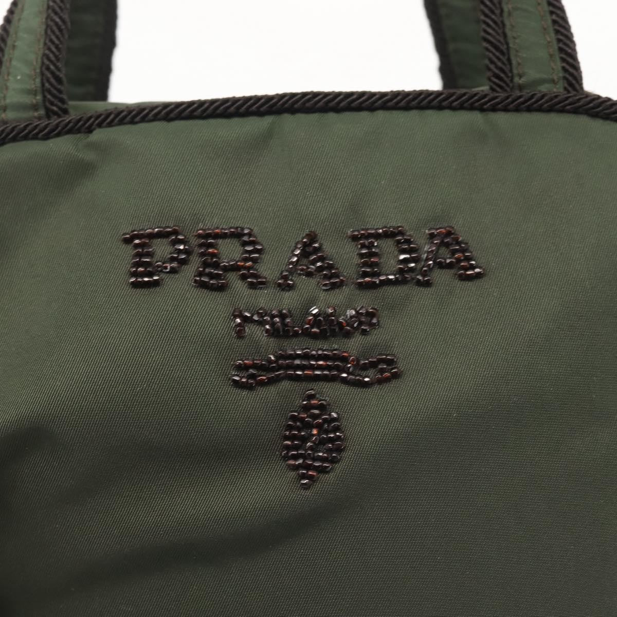 Prada Vintage Tessuto Khaki Nylon Handbag (Pre-Owned)