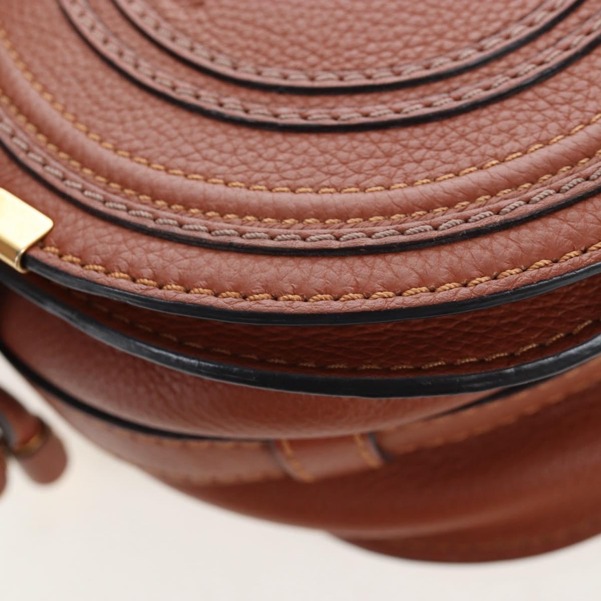 Chloe Marcie Leather Brown Leather Crossbody Bag Bag (Pre-Owned)