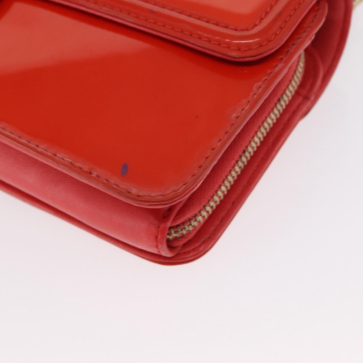 Chanel Mademoiselle Lock Flap Quilted Lambskin Orange Patent_Leather Shoulder Bag Bag (Pre-Owned)