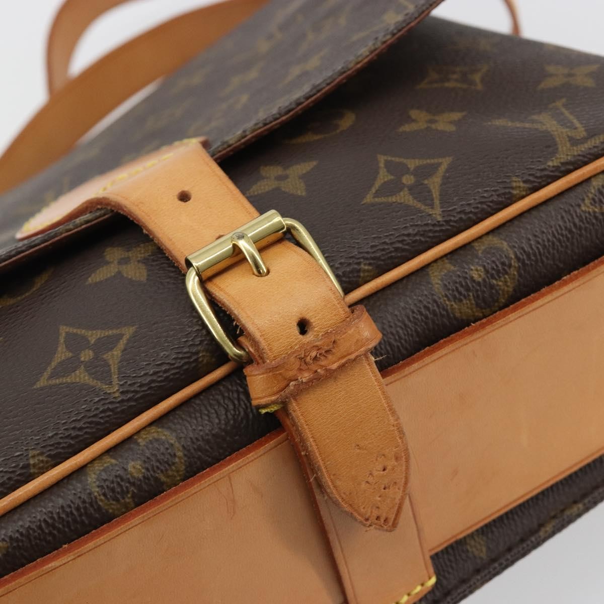 Louis Vuitton Cartouchiere Monogram Canvas Brown Canvas Shoulder Bag Bag (Pre-Owned)