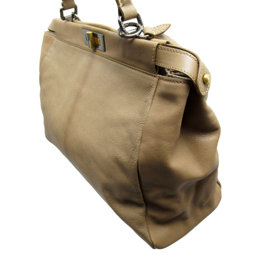 Fendi Peekaboo Brown Leather Handbag (Pre-Owned)