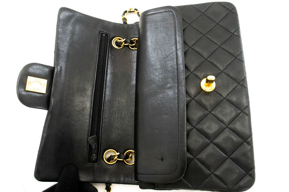 Chanel Cc Flap Quilted Classic Flap Motif Printed Nylon Black Leather Crossbody Bag Bag (Pre-Owned)