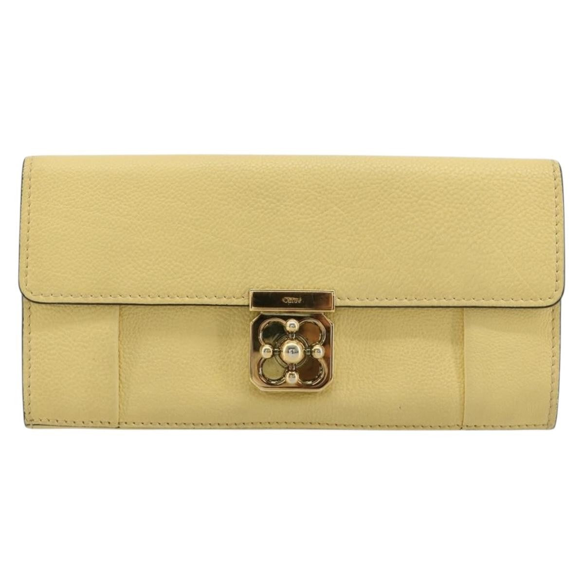 Chloe Marcie Continental Leather Yellow Leather Wallets Accessory (Pre-Owned)