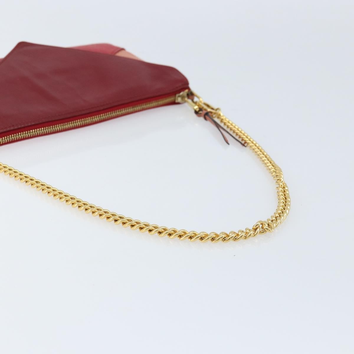 Chloe Envelope Wallet On Chain Leather Red Leather Shoulder Bag Bag (Pre-Owned)