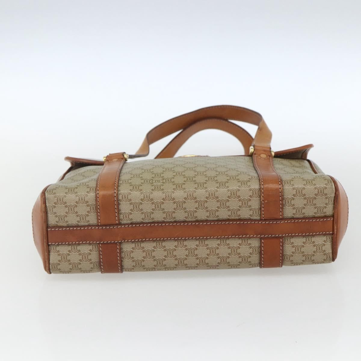 Celine Vintage Macadam Canvas And Leather Beige Canvas Handbag (Pre-Owned)