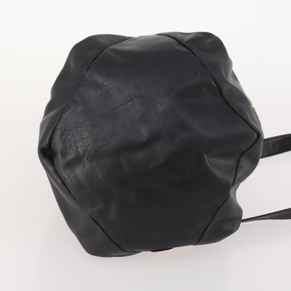 Versace Vintage Leather Black Leather Shoulder Bag Bag (Pre-Owned)