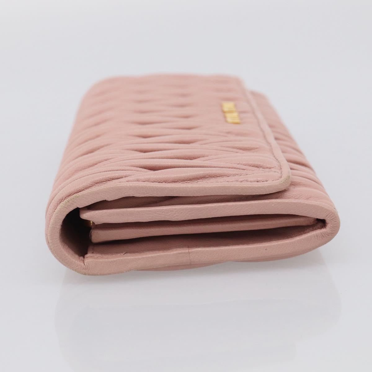 Miu Miu Matelasse Leather Pink Leather Wallets Accessory (Pre-Owned)