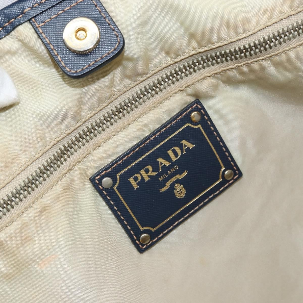 Prada Vintage Tote Tessuto Navy Nylon Tote Bag Bag (Pre-Owned)