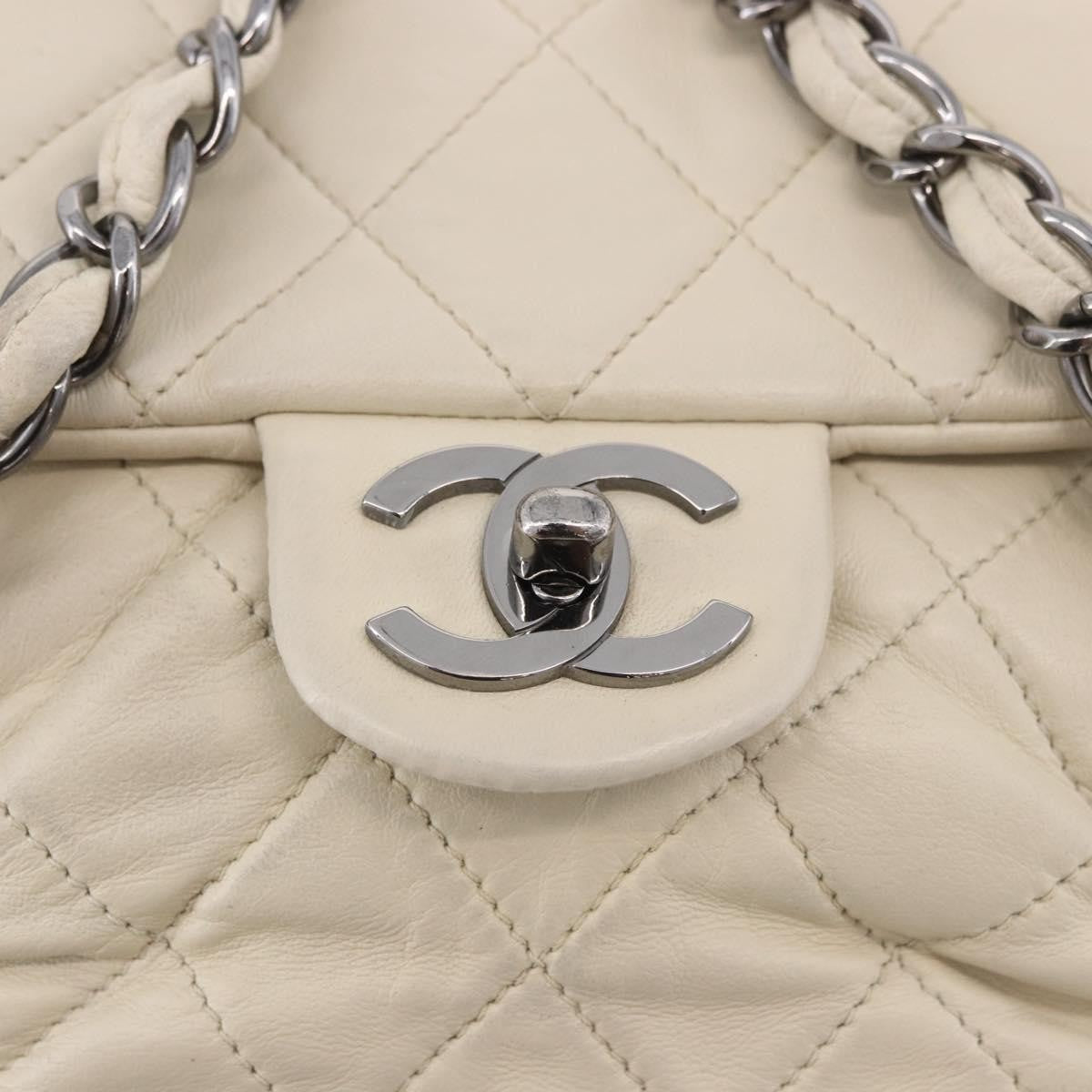 Chanel Sharpei Frame Quilted Leather Beige Leather Tote Bag Bag (Pre-Owned)