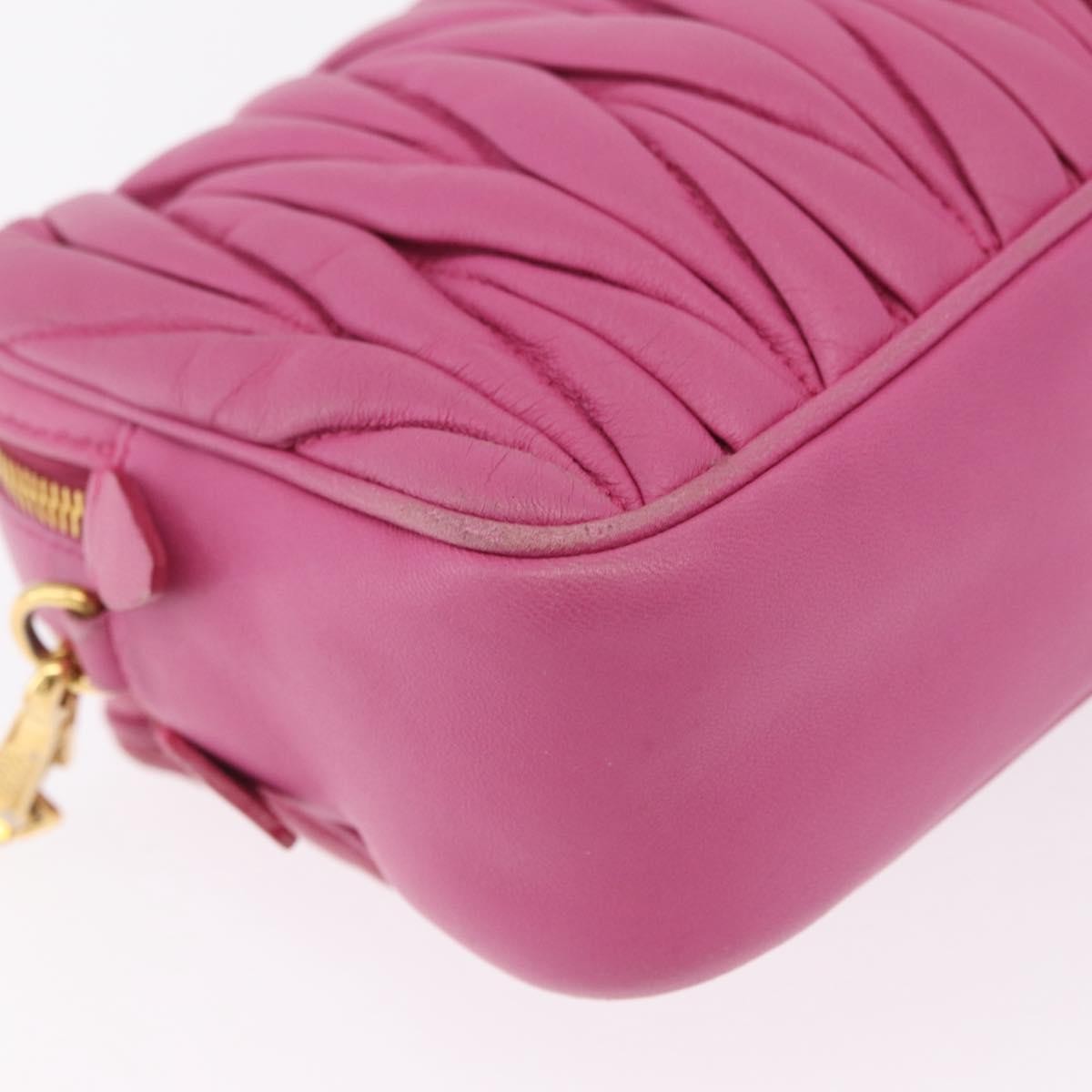 Miu Miu Tech Matelasse Leather Pink Leather Crossbody Bag Bag (Pre-Owned)
