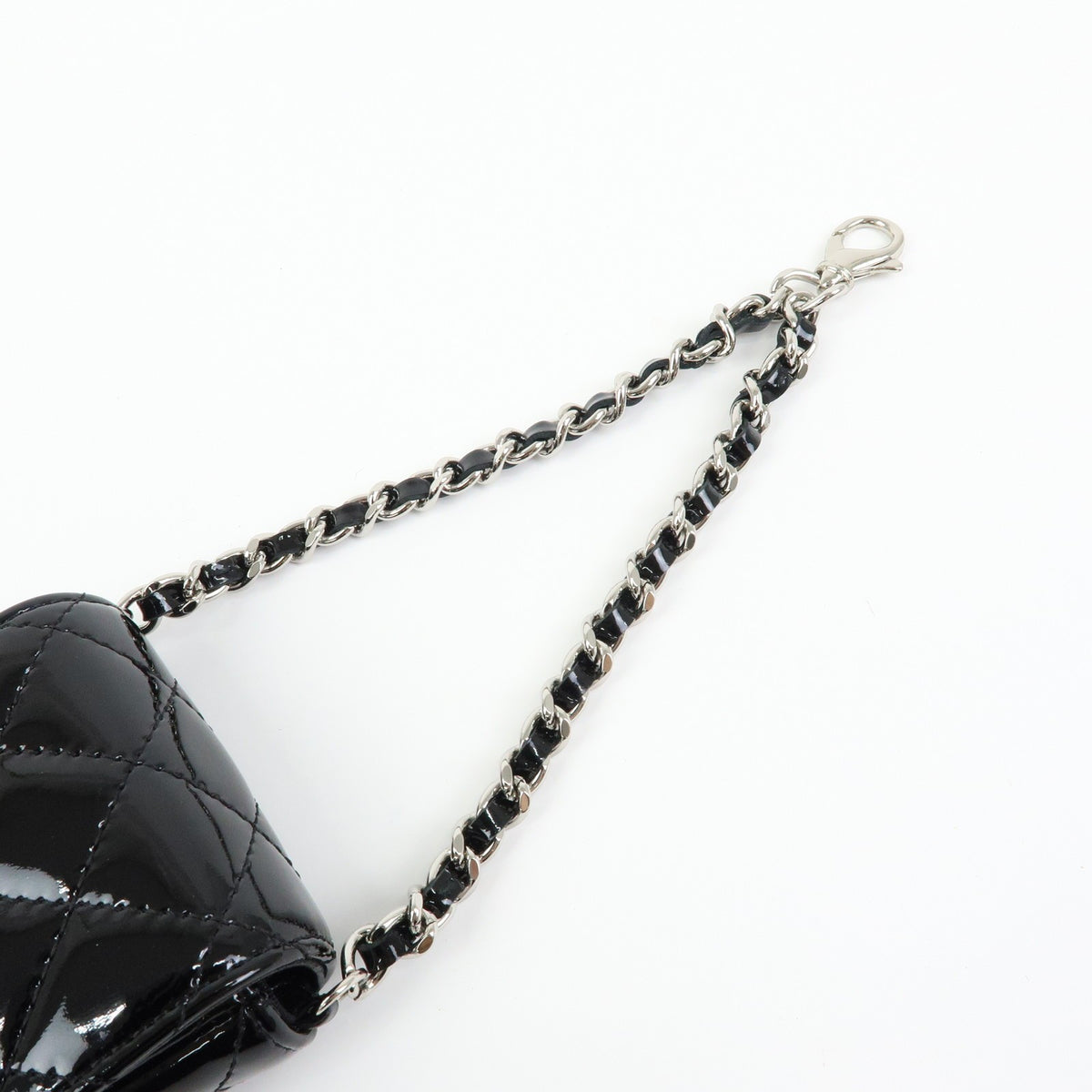 Chanel Cc Chain Phone Holder Quilted Patent Black Patent_Leather Crossbody Bag Bag (Pre-Owned)