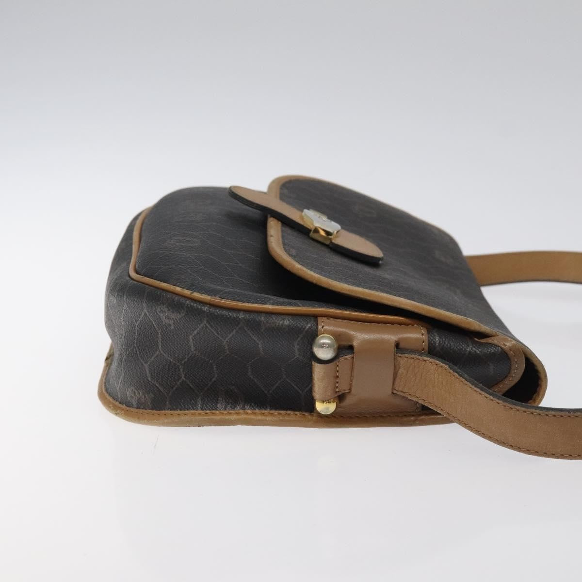 Christian Dior Vintage Honeycomb Canvas Black Canvas Shoulder Bag Bag (Pre-Owned)