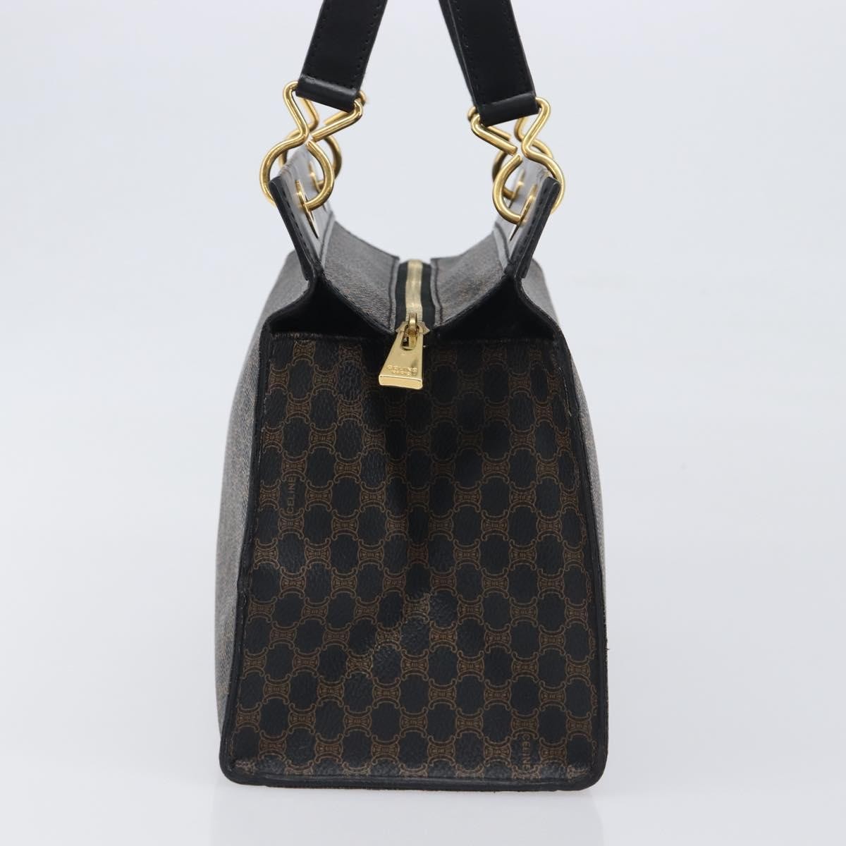 Celine Vintage Macadam Canvas Black Pvc Tote Bag Bag (Pre-Owned)
