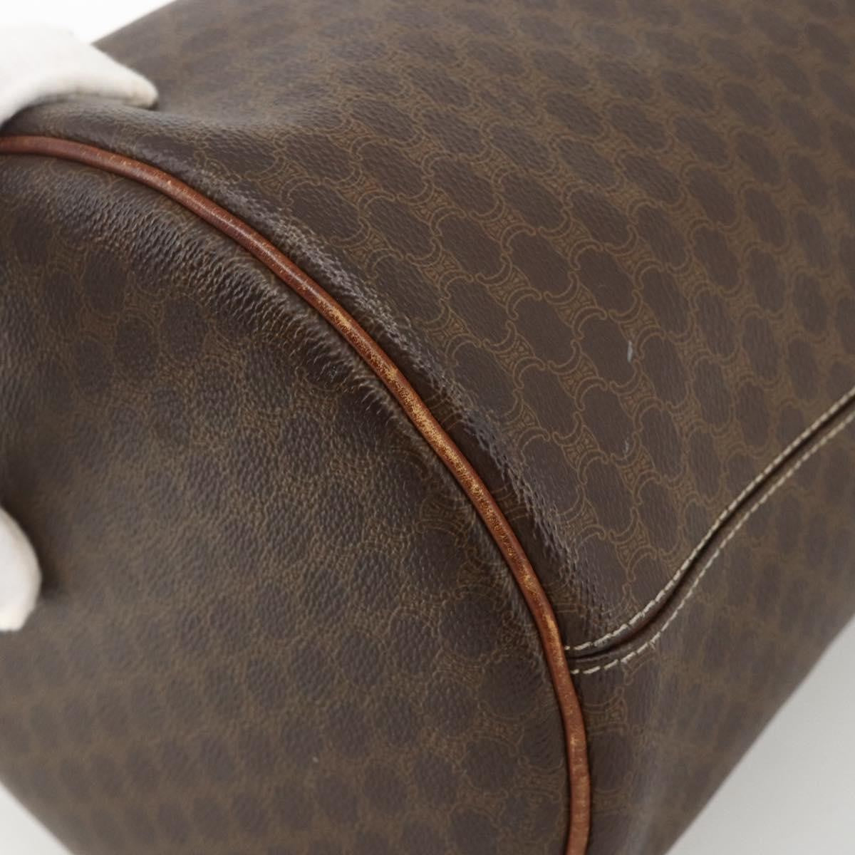 Celine Vintage Macadam Canvas And Leather Brown Canvas Backpack Bag (Pre-Owned)