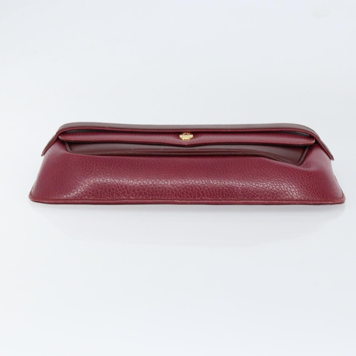 Cartier Must De Cartier Clutch Leather Burgundy Leather Clutche & Pouche Bag (Pre-Owned)