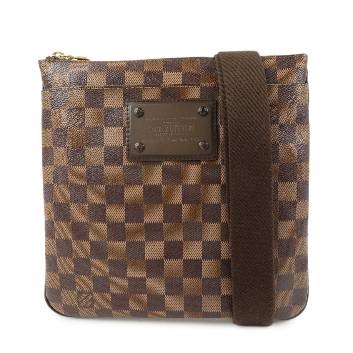Louis Vuitton Brooklyn Pochette Plate Damier Brown Canvas Clutche & Pouche Bag (Pre-Owned)