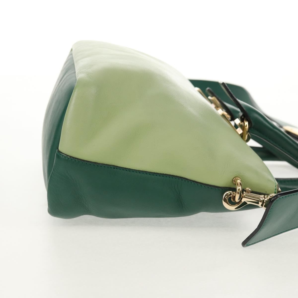 Chloe Bicolor Baylee Satchel Leather Green Leather Bag (Pre-Owned)